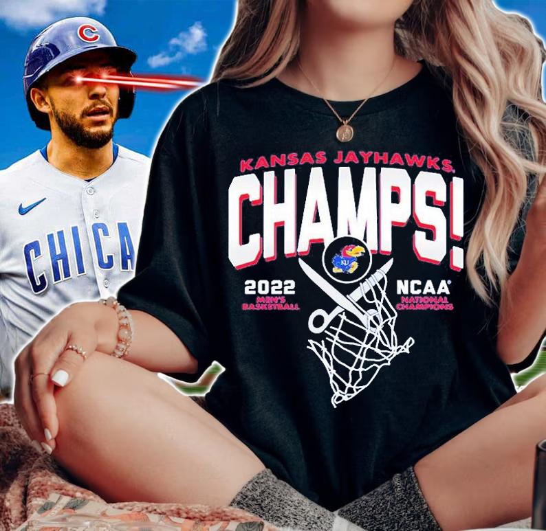 Kansas Jayhawks Blue 2022 NCAA Men's Basketball National Champions Cut The Net T-Shirt woman shirt