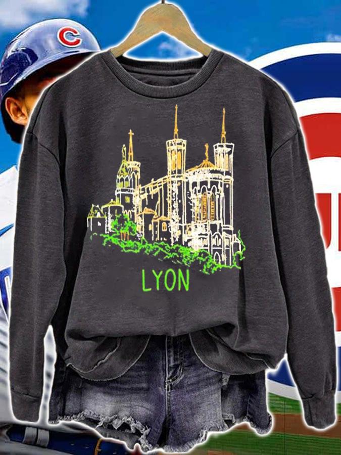 Lyon France Unique Hand Drawn Art Gift Men Women T-Shirt