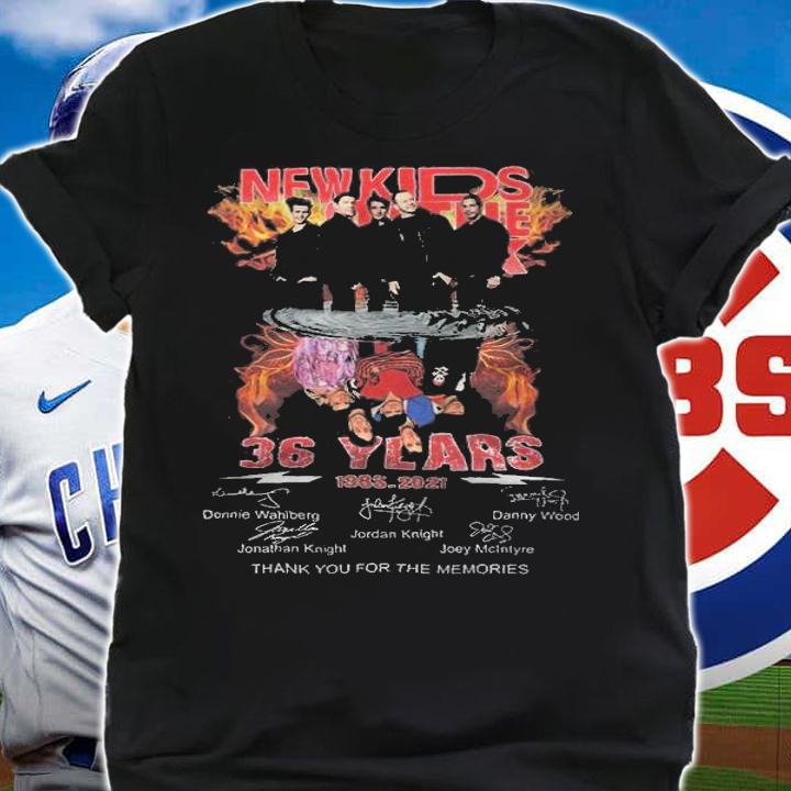 New Kids on the Block water reflection 36 years 1985 2021 thank you for the memories signatures shirt