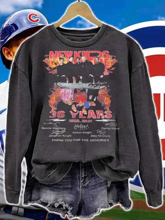New Kids on the Block water reflection 36 years 1985 2021 thank you for the memories signatures shirt