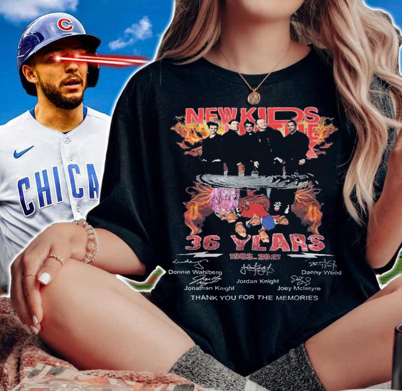 New Kids on the Block water reflection 36 years 1985 2021 thank you for the memories signatures shirt