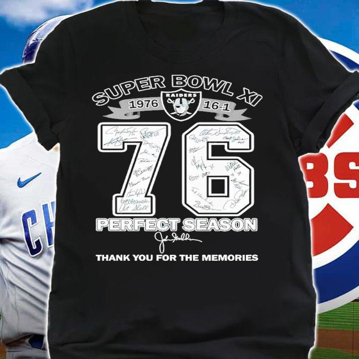 Super Bowl 1976 16-1 Perfect Season Las Vegas Raider signature shirt shirt