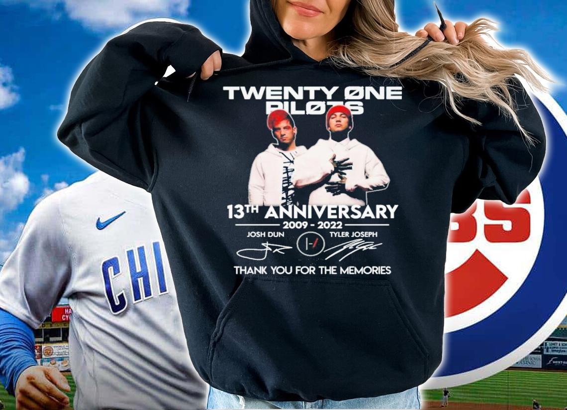 Twenty One Pilots 13th Anniversary 2009-2022 Signatures Thank You For The Memories Shirt