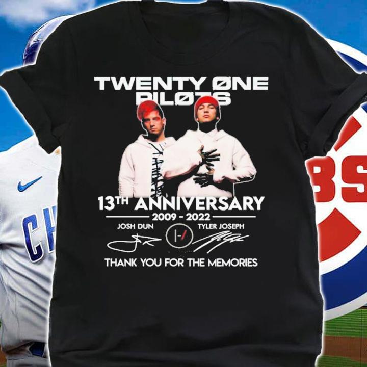 Twenty One Pilots 13th Anniversary 2009-2022 Signatures Thank You For The Memories Shirt
