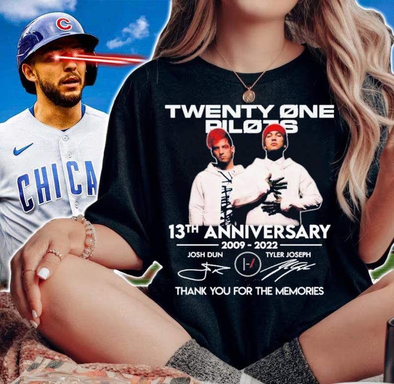 Twenty One Pilots 13th Anniversary 2009-2022 Signatures Thank You For The Memories Shirt