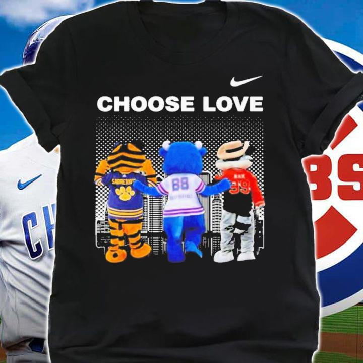 Choose Love Mascot Sabretooth Billy Buffalo And Rex Shirt shirt