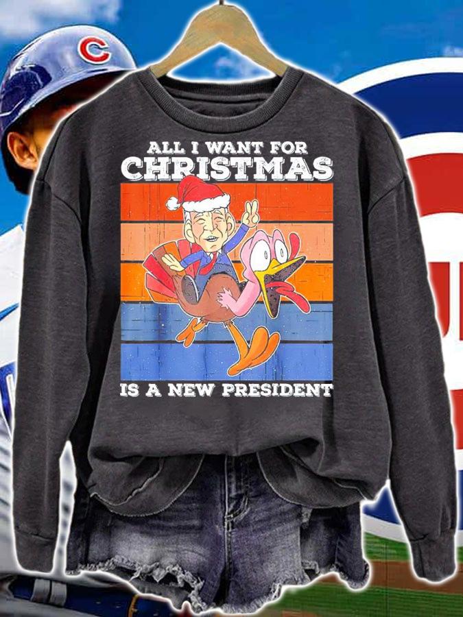 Christmas Impeach Biden All I Want For Christmas Is A New President Vintage Shirt sweatshirt