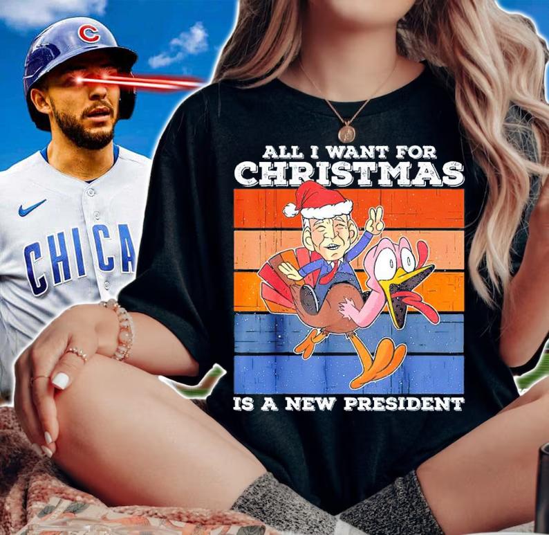Christmas Impeach Biden All I Want For Christmas Is A New President Vintage Shirt woman shirt