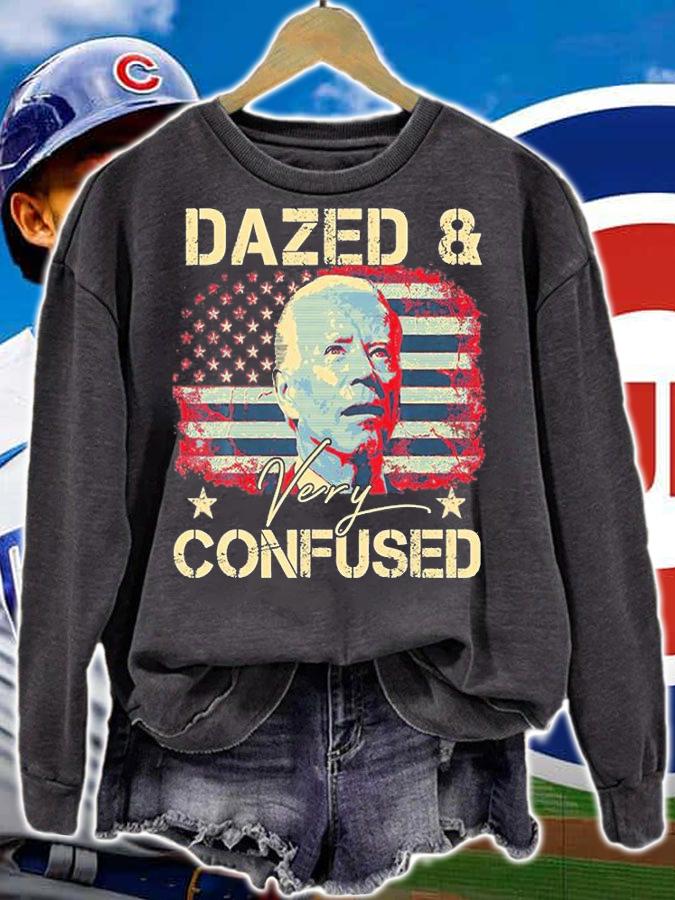 Funny Biden Dazed And Very Confused Vintage USA Flag Retro T-Shirt sweatshirt