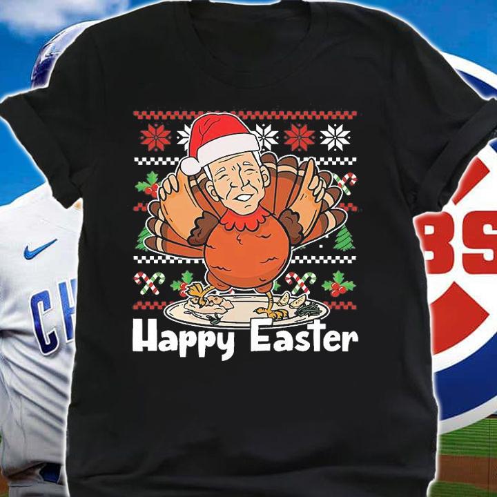 Happy Easter Funny Ugly Christmas Santa Joe Biden Turkey T-Shirt shirt