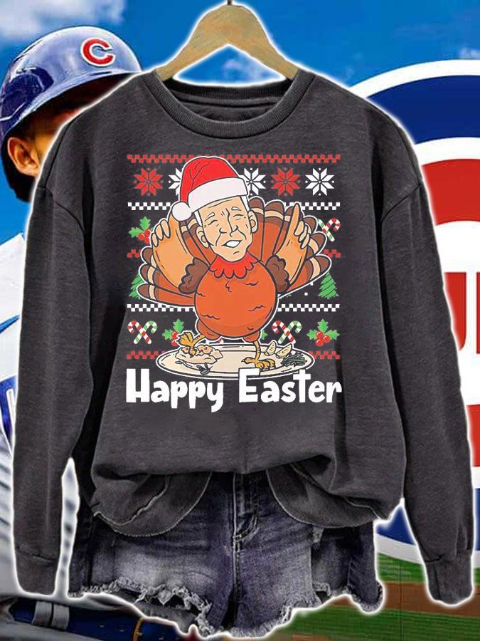 Happy Easter Funny Ugly Christmas Santa Joe Biden Turkey T-Shirt sweatshirt