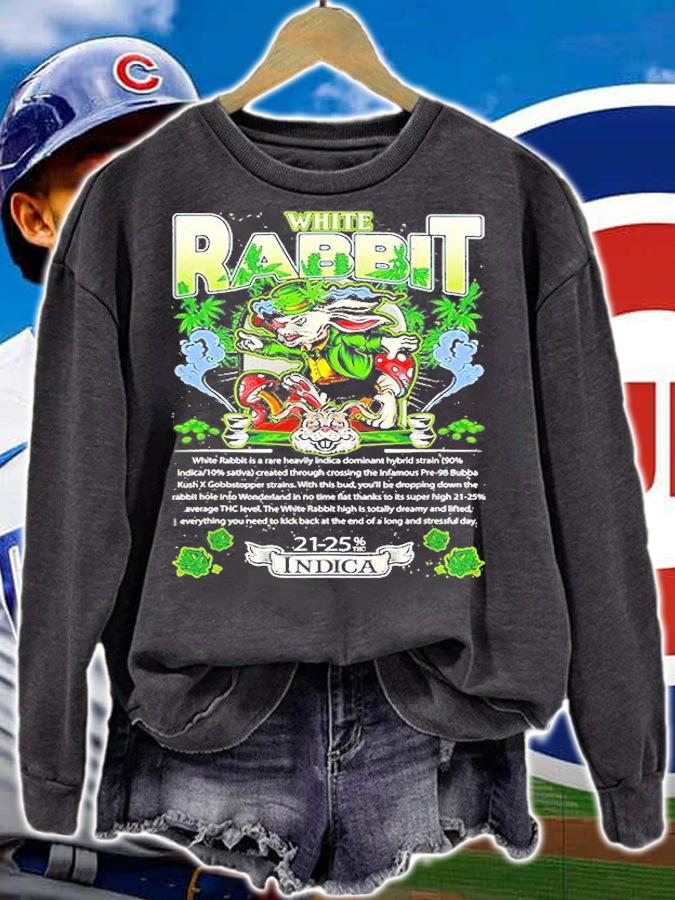 Hybrid Cross White Rabbit Marijuana Strain Cannabis Leaf T-Shirt sweatshirt