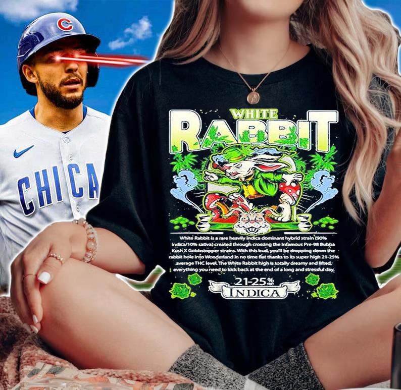 Hybrid Cross White Rabbit Marijuana Strain Cannabis Leaf T-Shirt woman shirt