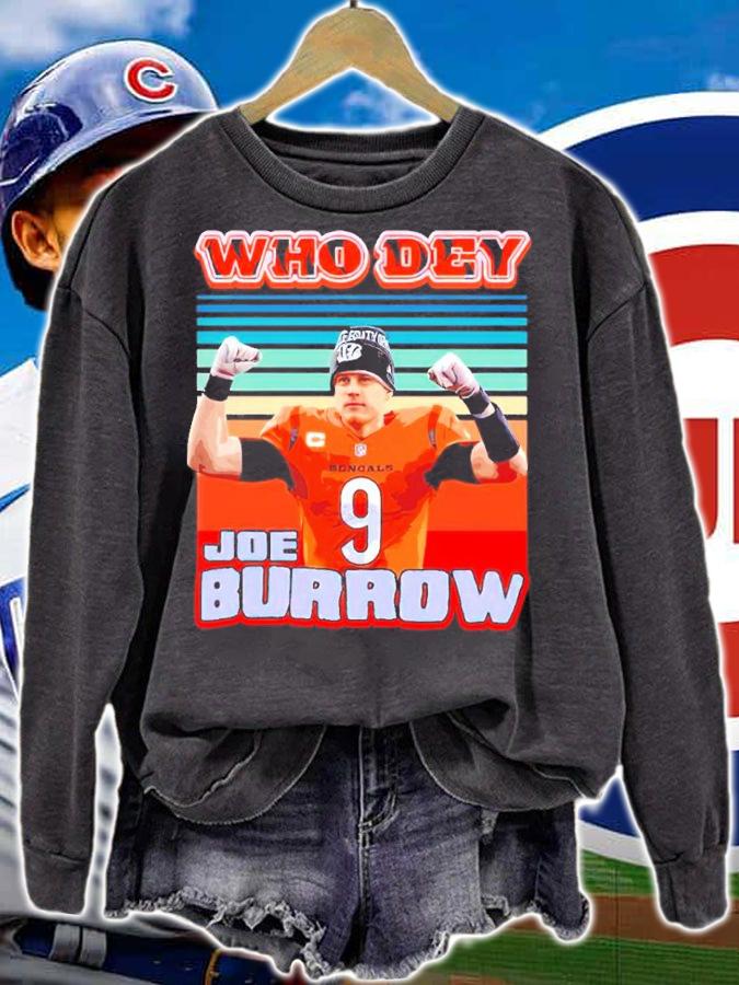 Joe Burrow 9 Who Dey Cincinnati Bengals Vintage Shirt sweatshirt