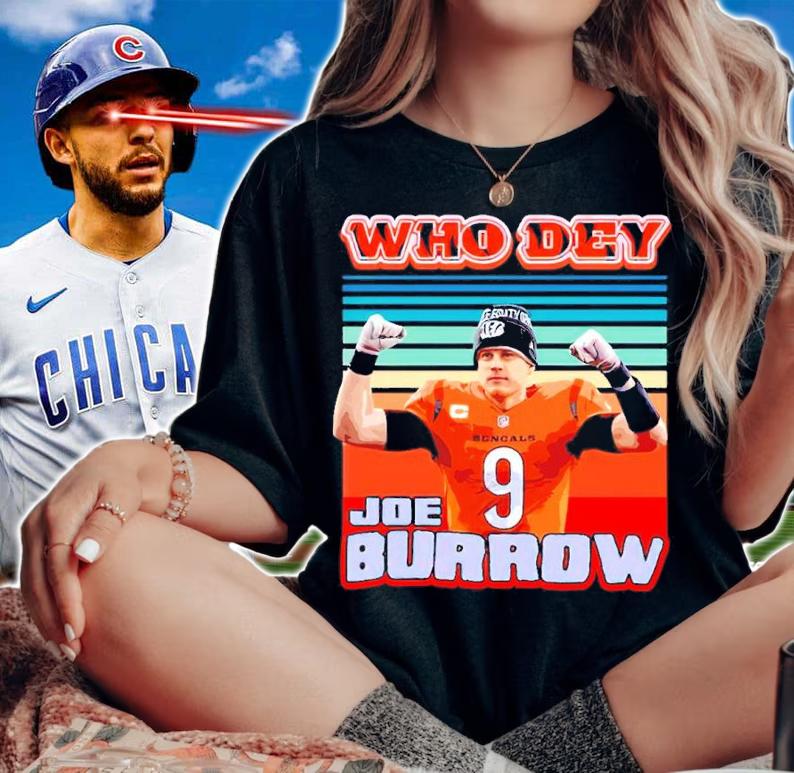 Joe Burrow 9 Who Dey Cincinnati Bengals Vintage Shirt woman shirt