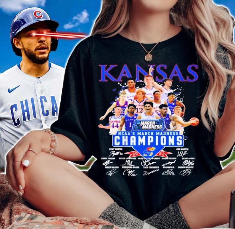 Kansas Jayhawks NCAA March Madness Champion 2022 Signatures Shirt woman shirt