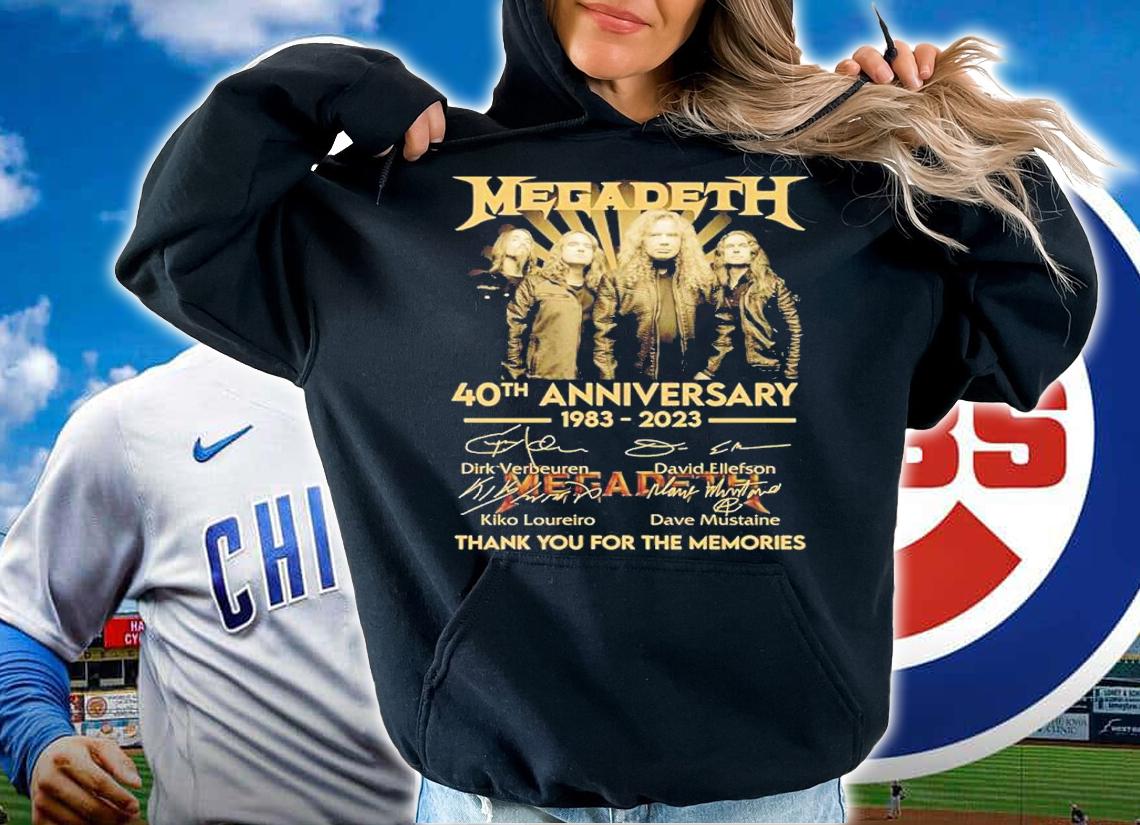Megadeth 40th Anniversary 1983-2023 Signatures Thank You For The Memories Shirt hoodie