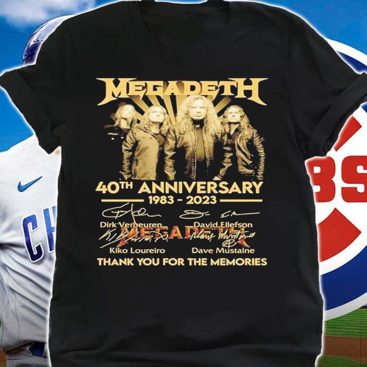 Megadeth 40th Anniversary 1983-2023 Signatures Thank You For The Memories Shirt shirt