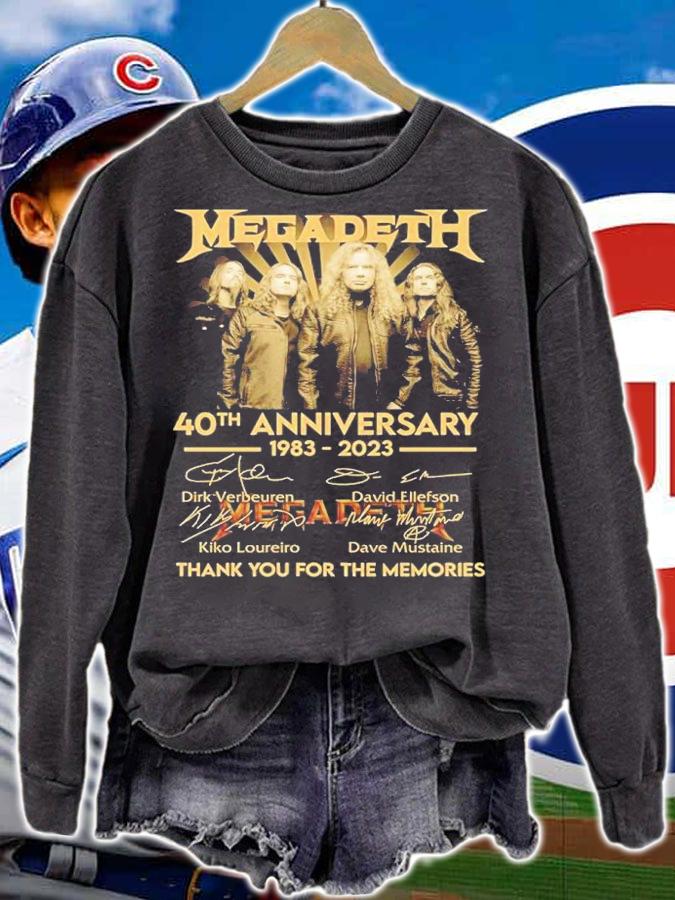 Megadeth 40th Anniversary 1983-2023 Signatures Thank You For The Memories Shirt sweatshirt