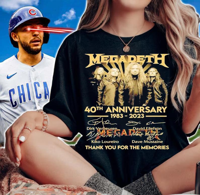 Megadeth 40th Anniversary 1983-2023 Signatures Thank You For The Memories Shirt woman shirt