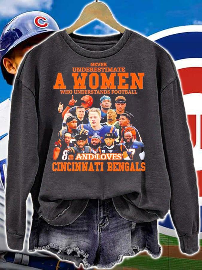 Never Underestimate A Woman Who Understands Football And Loves Cincinnati Bengals Football Shirt
