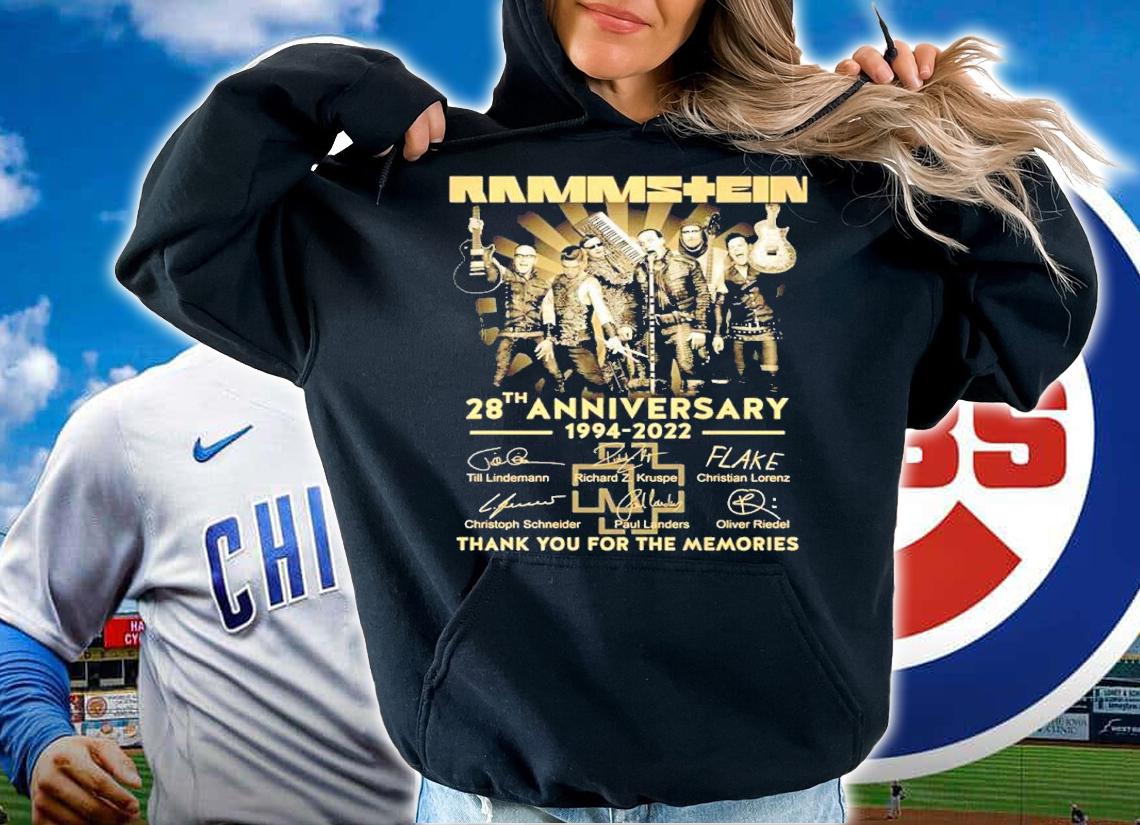 Rammstein Band 28th Anniversary 1994-2022 Signatures Thank You For The Memories Shirt hoodie