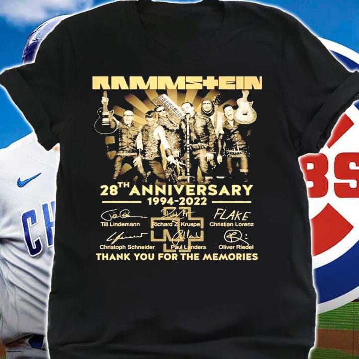 Rammstein Band 28th Anniversary 1994-2022 Signatures Thank You For The Memories Shirt shirt