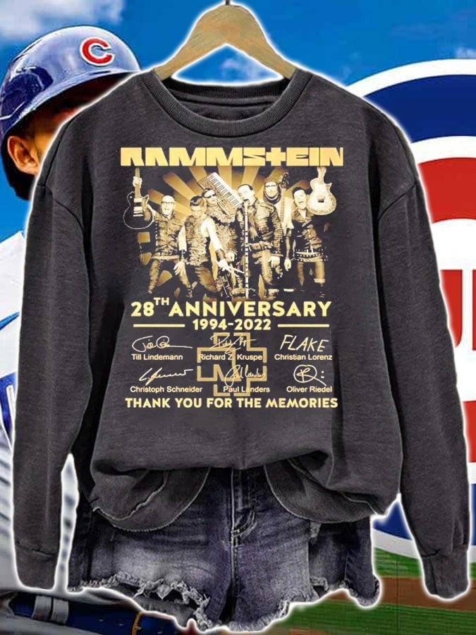 Rammstein Band 28th Anniversary 1994-2022 Signatures Thank You For The Memories Shirt sweatshirt