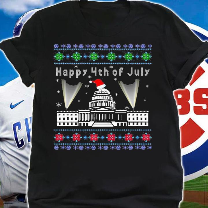 Santa Joe Biden Happy 4th of July Ugly Christmas T-Shirt shirt