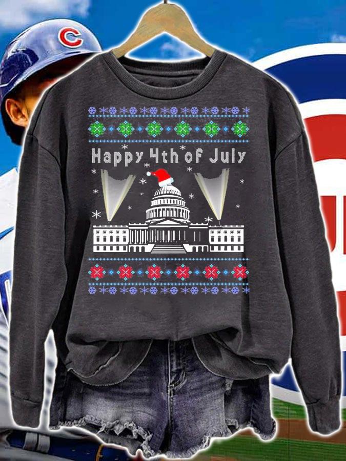 Santa Joe Biden Happy 4th of July Ugly Christmas T-Shirt sweatshirt
