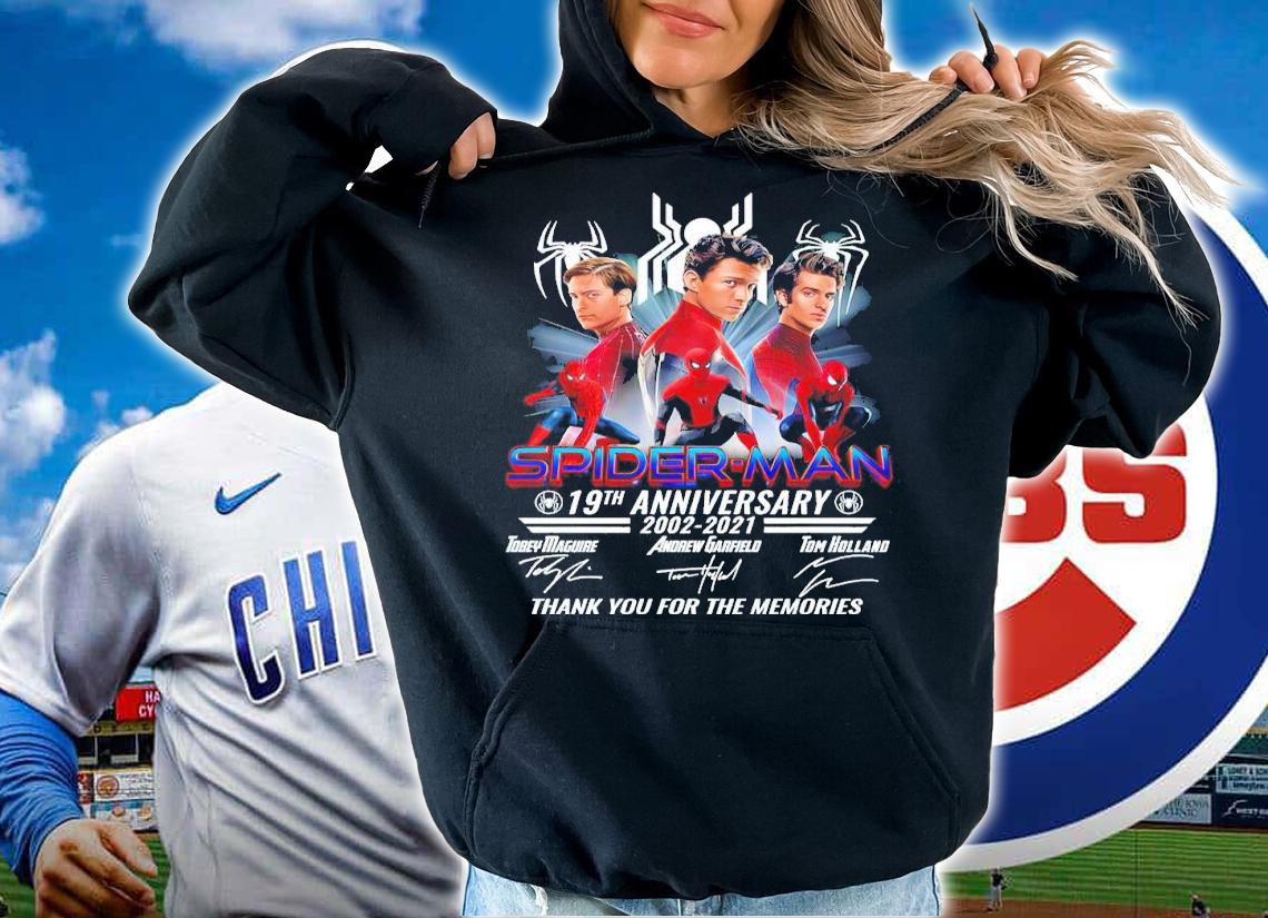 Spider-man 19th Anniversary 2002-2021 Signatures Thank You For The Memories Shirt hoodie