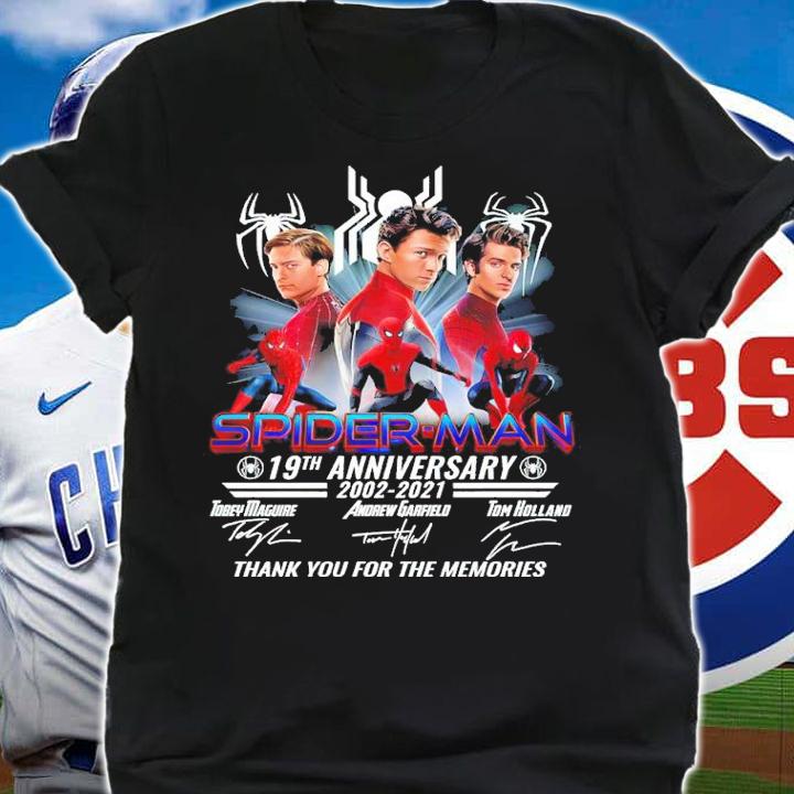Spider-man 19th Anniversary 2002-2021 Signatures Thank You For The Memories Shirt shirt