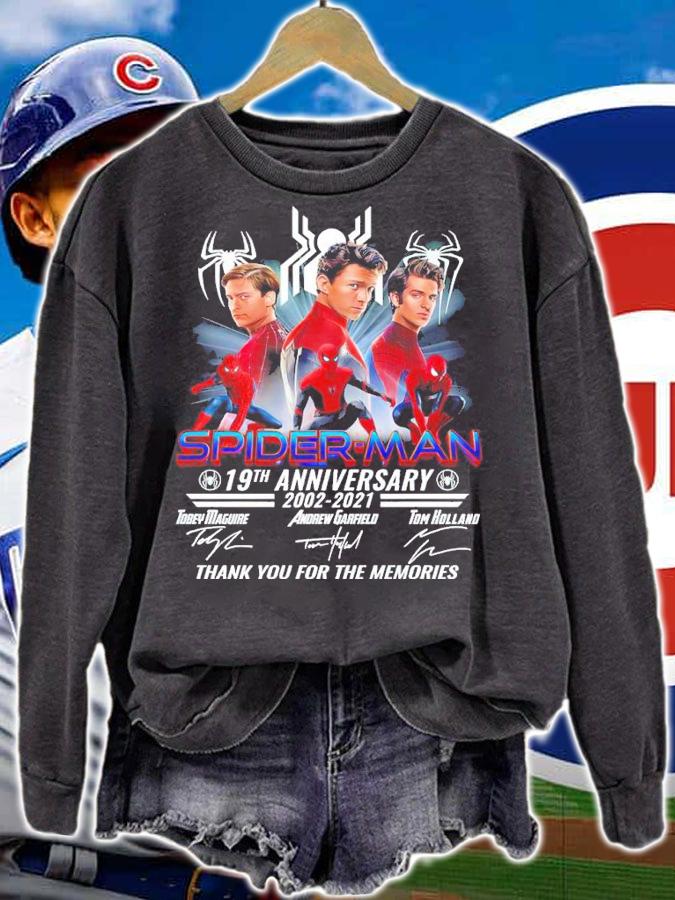 Spider-man 19th Anniversary 2002-2021 Signatures Thank You For The Memories Shirt sweatshirt