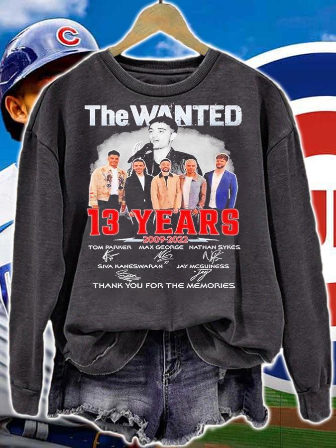 The Wanted 13 Years 2009 2022 Thank You For The Memories Signatures T-Shirt sweatshirt