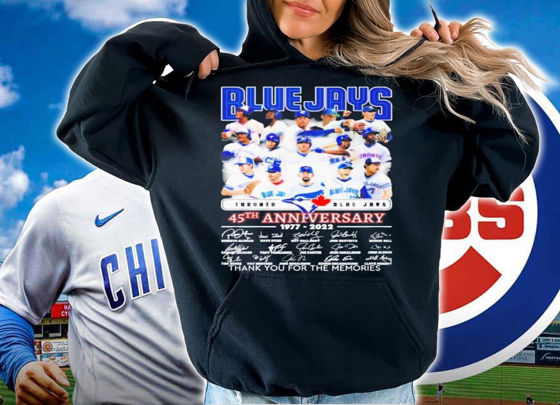 Toronto Blue Jays 45th Anniversary 1977-2022 Signatures Thank You For The Memories Shirt