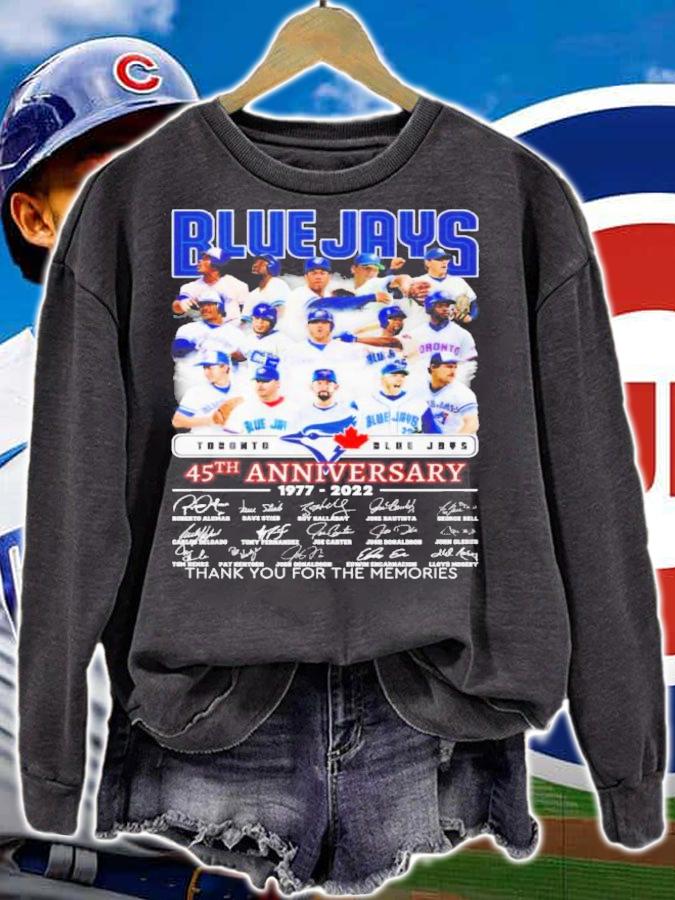 Toronto Blue Jays 45th Anniversary 1977-2022 Signatures Thank You For The Memories Shirt