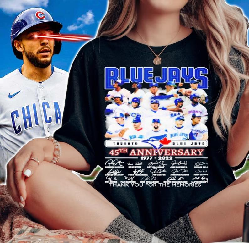 Toronto Blue Jays 45th Anniversary 1977-2022 Signatures Thank You For The Memories Shirt