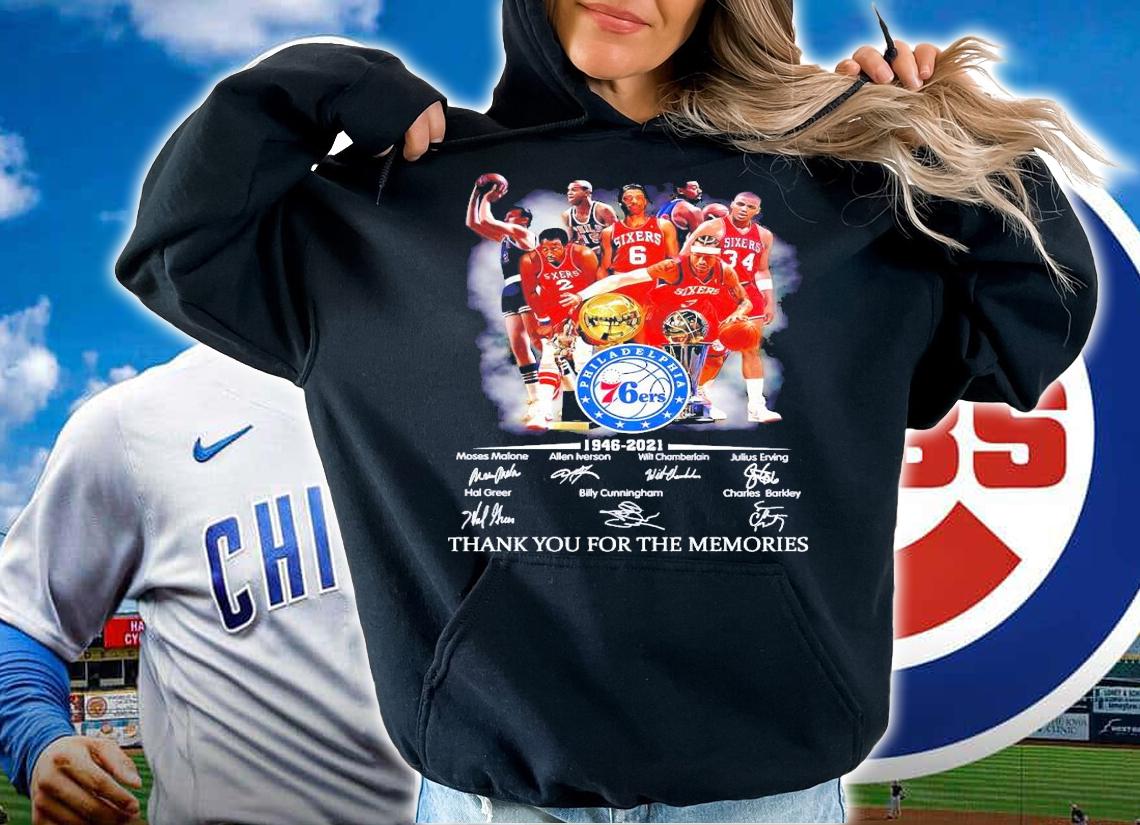 Philadelphia 76ers 1946-2021 signature shirt hoodie