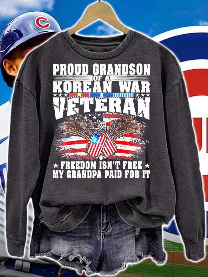 Proud Grandson Of A Korean War Veteran Military T-Shirt sweatshirt