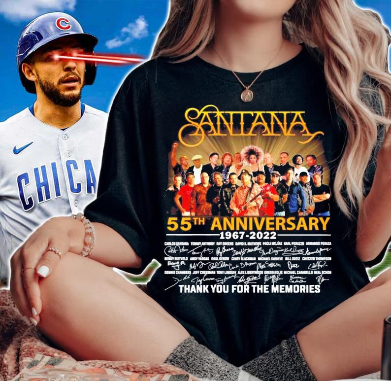 Santana 55th anniversary 1987-2022 signature shirt woman shirt