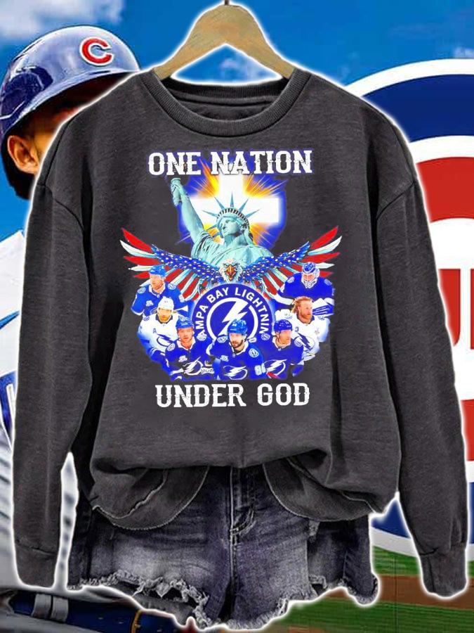 Tampa Bay Lightning hockey one nation under god shirt