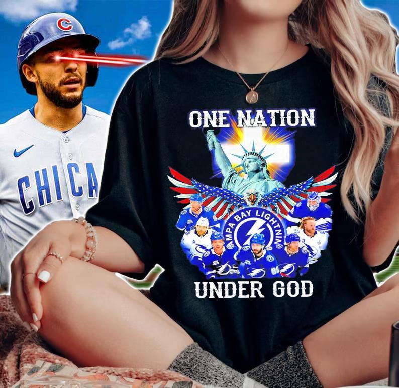 Tampa Bay Lightning hockey one nation under god shirt