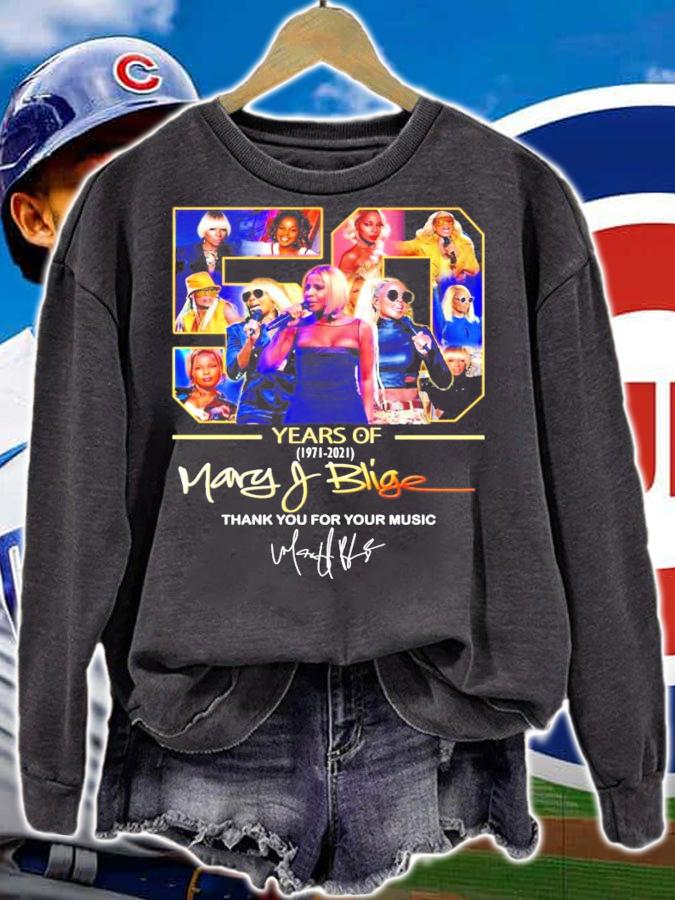 50 years of 1971-2021 Mary Of Blige thank you for the memories signature shirt sweatshirt