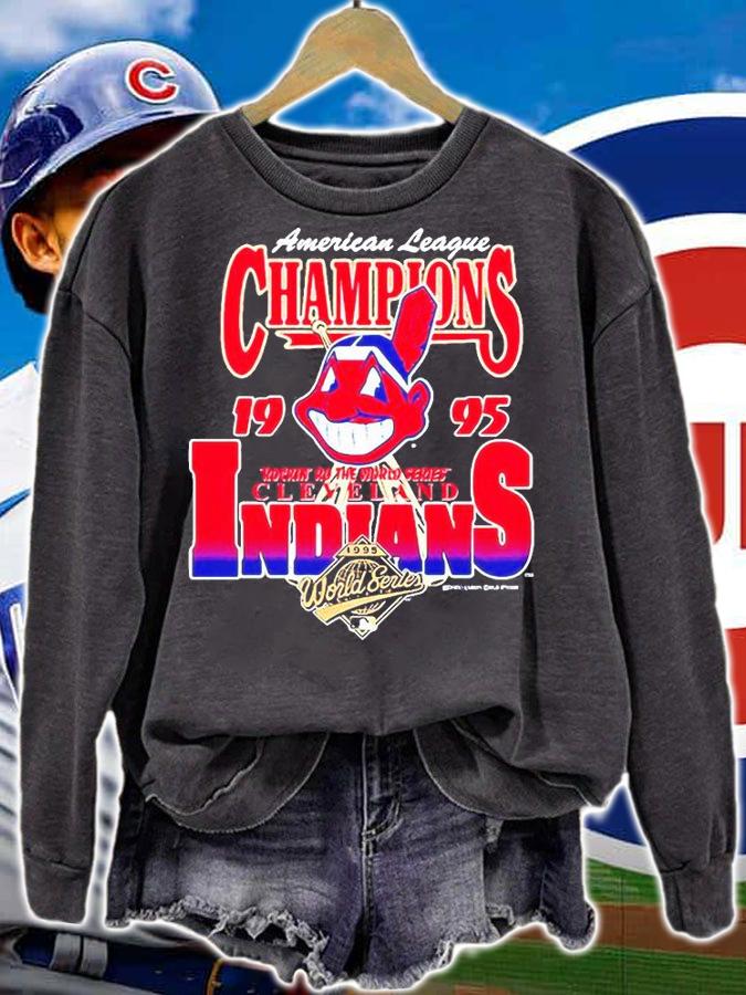Chief Wahoo American league Champions 1995 Indians T-shirt sweatshirt