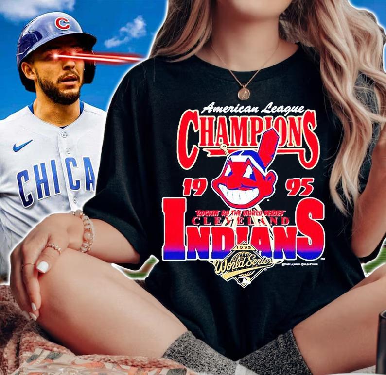 Chief Wahoo American league Champions 1995 Indians T-shirt woman shirt