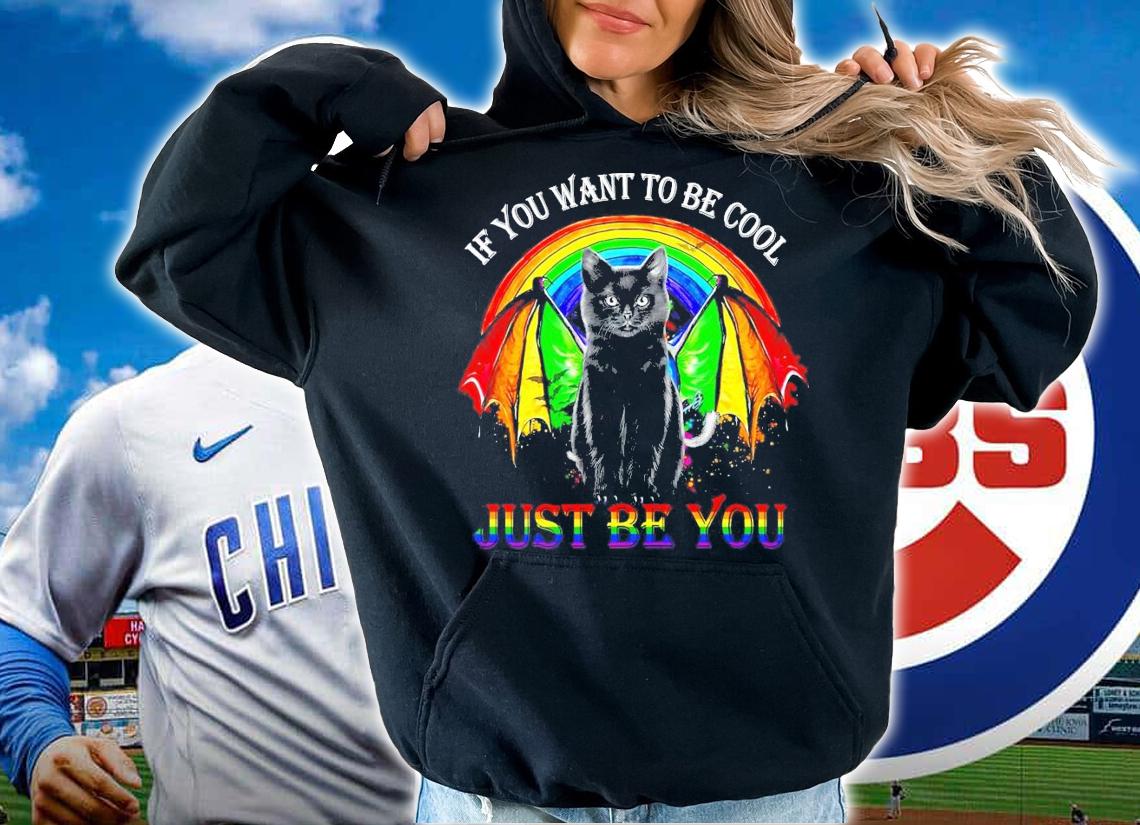 LGBT black cat if you want to be cool just be you shirt hoodie