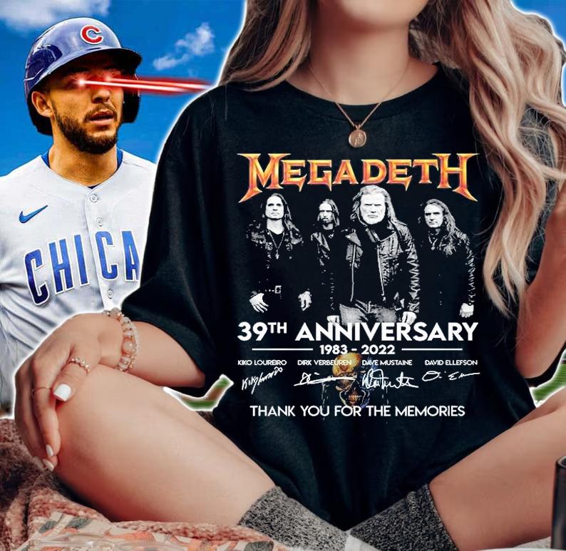 Megadeth 39th Anniversary 1983 2022 Thank You For The Memories Signatures T-Shirt