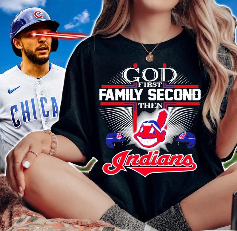 God first family second the Cleveland Indians shirt woman shirt