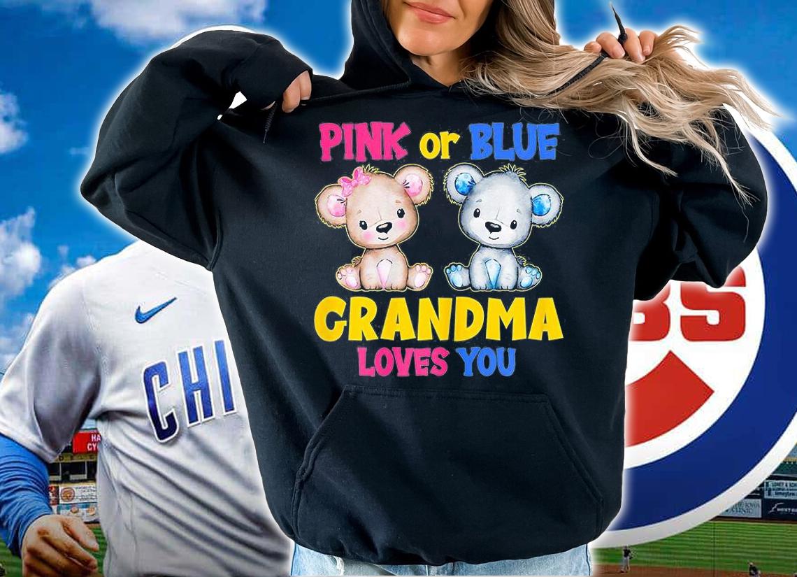 Pink or Blue Grandma Loves You Baby Bear T-Shirt
