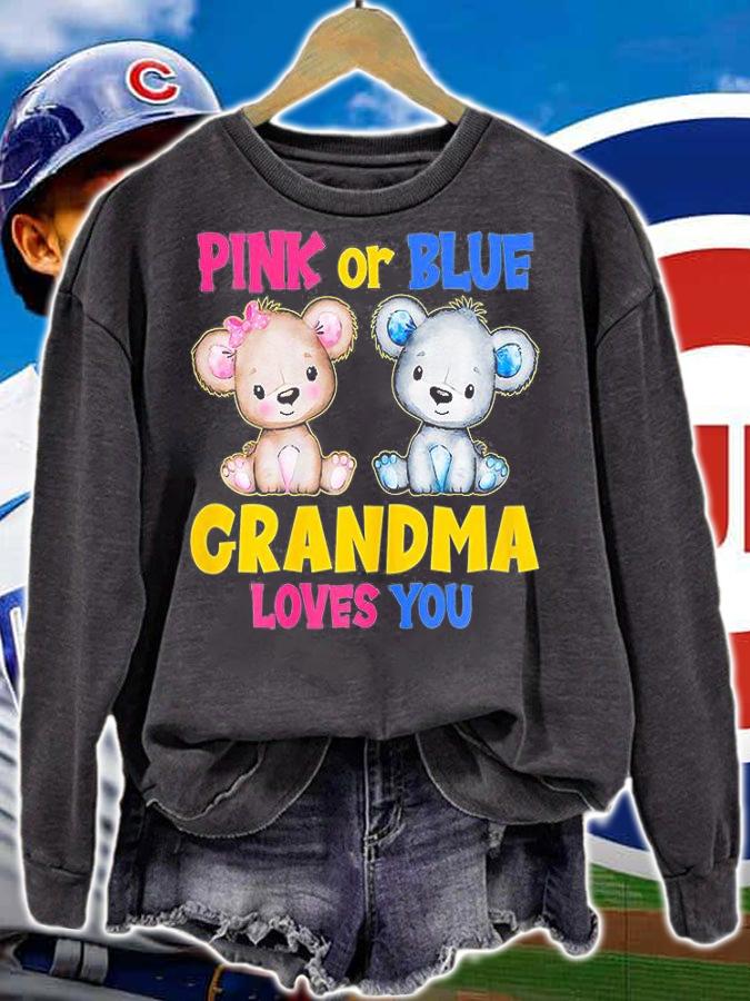 Pink or Blue Grandma Loves You Baby Bear T-Shirt